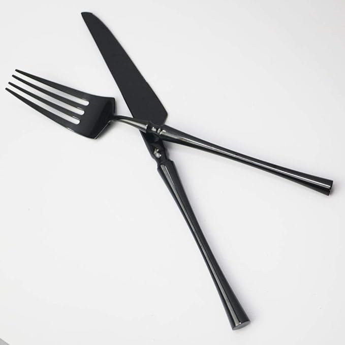 JASHII 20-piece 18/10 Stainless Steel Black Flatware/Cutlery/Tableware Set Service for 4 Person, Include Knife/Fork/Spoon, Mirror Polished (Black)