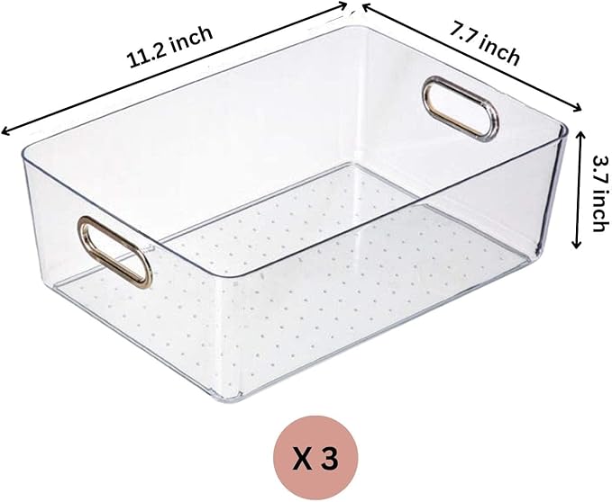 Clear Plastic Storage Bins Kitchen Organization, Pantry Storage, Fridge Organizer, Pantry Organization and Storage Bins, Cabinets Organizers, Bathroom storage bins - 3M