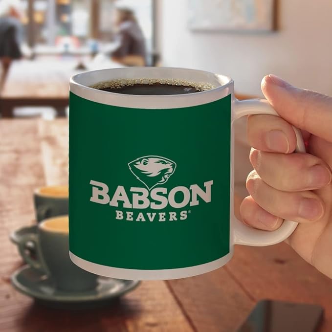 Babson College Primary Logo Ceramic Coffee Mug, Novelty Gift Mugs for Coffee, Tea and Hot Drinks, 11oz, White