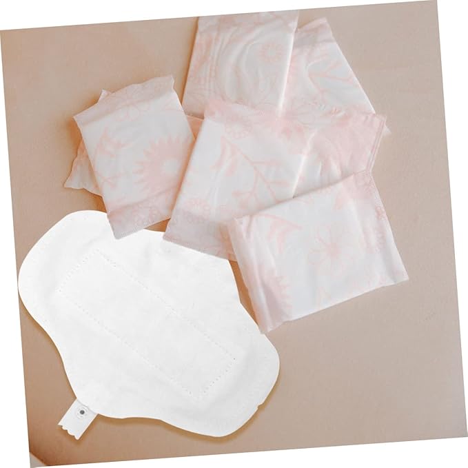 3pcs Reusable Organic Cotton Sanitary Towels Washable Menstrual Pads with Hidden Button for Women Comfortable Breathable Environmentally Friendly