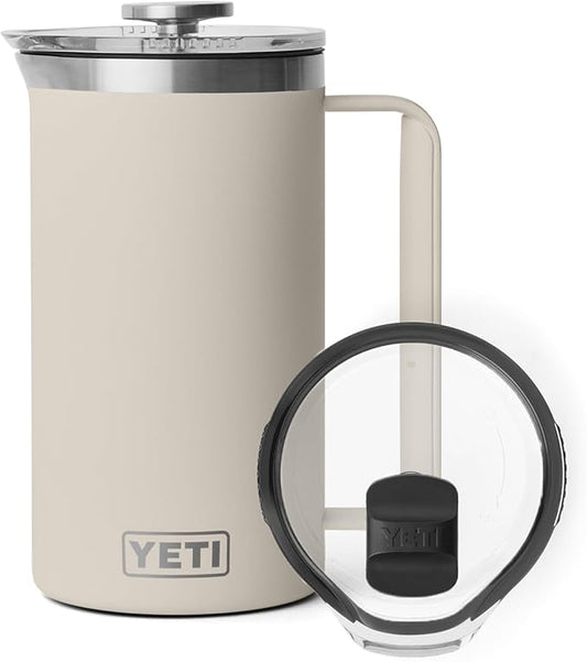 YETI Rambler 34 oz French Press with MagSlider Pitcher Lid Set, Cape Taupe