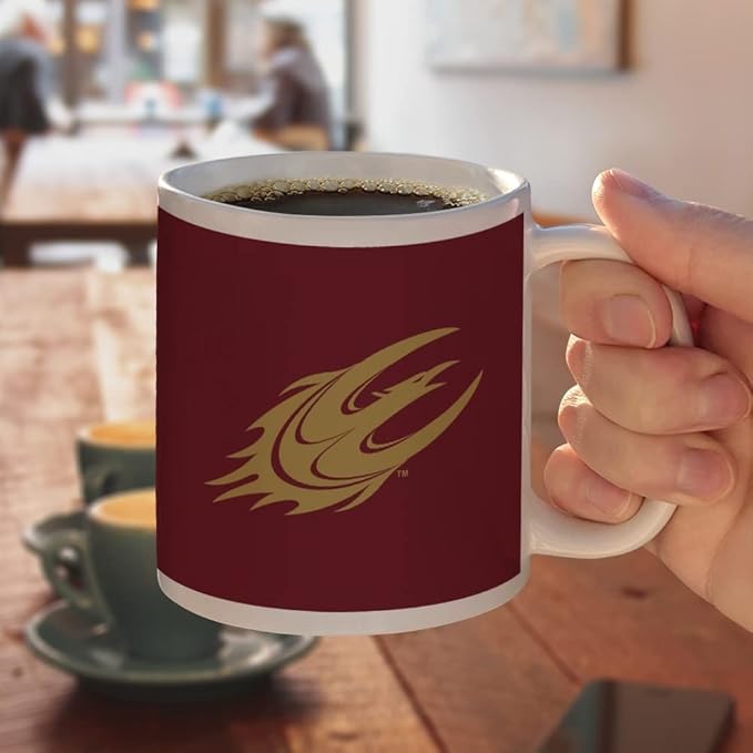 Elon University Primary Logo Ceramic Coffee Mug, Novelty Gift Mugs for Coffee, Tea and Hot Drinks, 11oz, White
