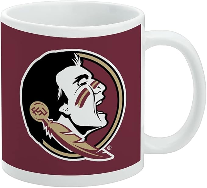 Florida State University Logo Ceramic Coffee Mug, Novelty Gift Mugs for Coffee, Tea and Hot Drinks, 11oz, White