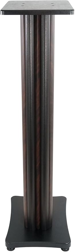 Rockville SS36D Pair 36" Home Speaker Stands, 100Lb Capacity, Fixed Height, Cable Management, Wide Stable Base, Premium Dark Wood Grain, for Home Theater and Hi-Fi Audio