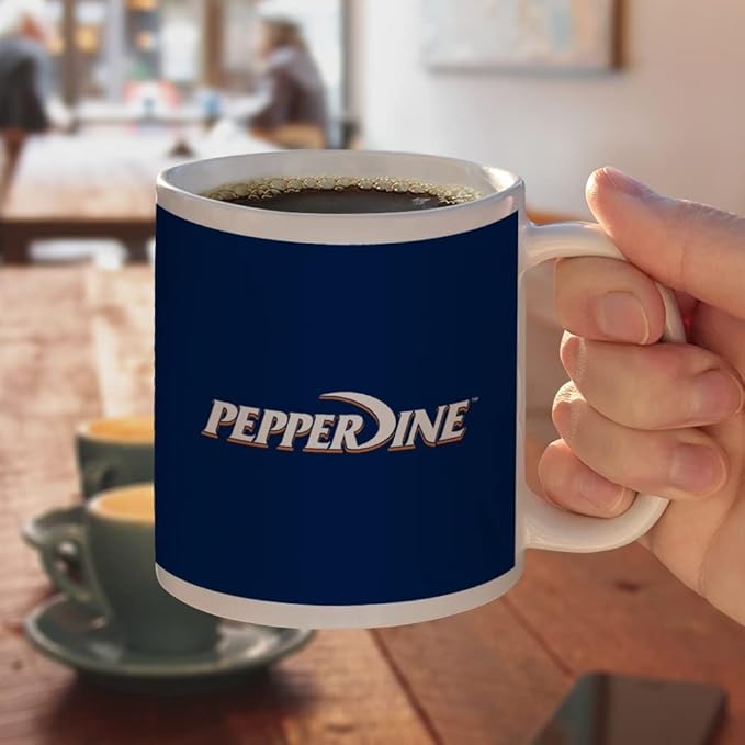 Pepperdine University Primary Logo Ceramic Coffee Mug, Novelty Gift Mugs for Coffee, Tea and Hot Drinks, 11oz, White