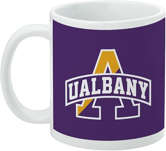 University at Albany Primary Logo Ceramic Coffee Mug, Novelty Gift Mugs for Coffee, Tea and Hot Drinks, 11oz, White