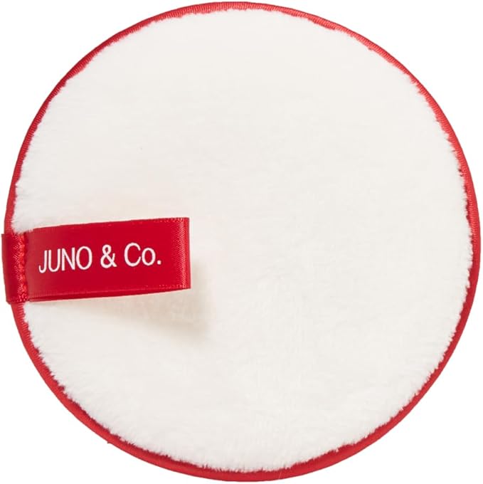 JUNO & Co. Reusable Makeup Remover Pad, Washable Face Cleansing Pad Red