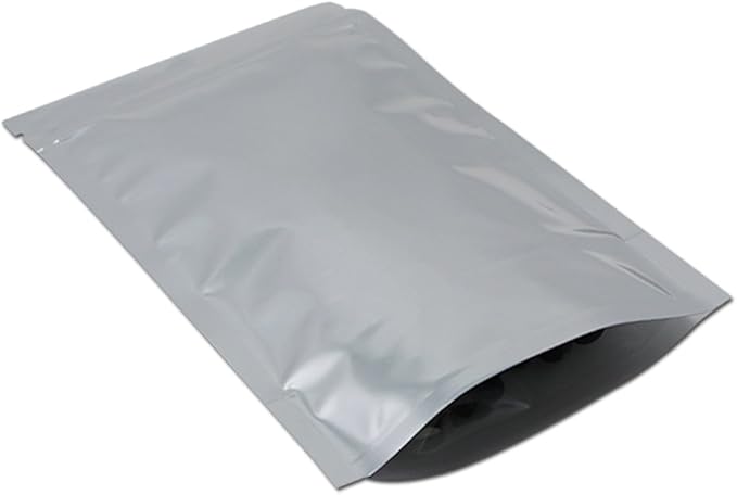 FERENLI 500 Pieces Stand Up Clear Zipper Lock Resealable Aluminum Mylar Foil Plastic Packaging Bag for Zip Heat Seal Package Lock with Tear Notch Long Term Food Storage 4.7x6.7 inch