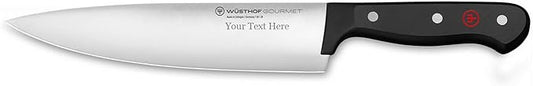 Wüsthof 8" Gourmet Chef's Knife, Black, Custom Engraved, Personalized