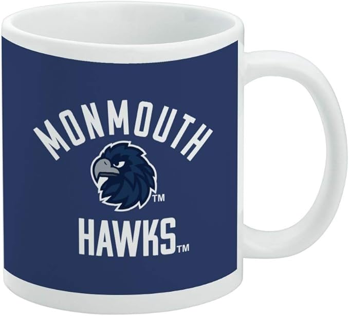 Monmouth University Official Hawks Ceramic Coffee Mug, Novelty Gift Mugs for Coffee, Tea and Hot Drinks, 11oz, White