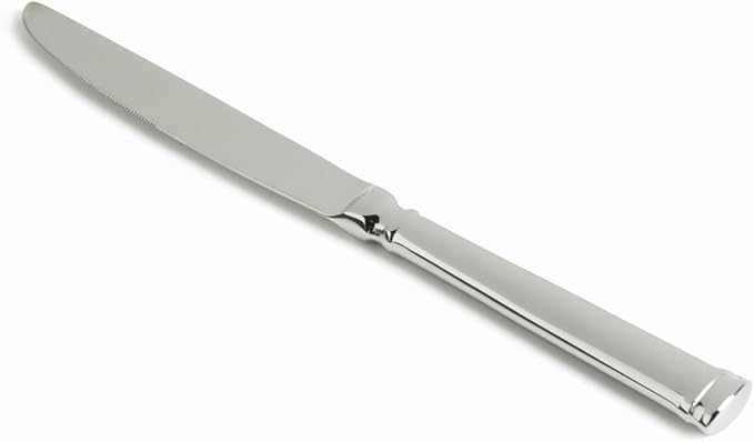 Fortessa Bistro 18/10 Stainless Steel Flatware Solid Handle Dessert Knife, Set of 12, Silver