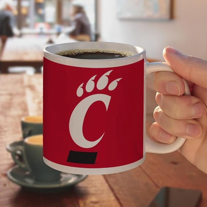 University of Cincinnati Primary Logo Ceramic Coffee Mug, Novelty Gift Mugs for Coffee, Tea and Hot Drinks, 11oz, White