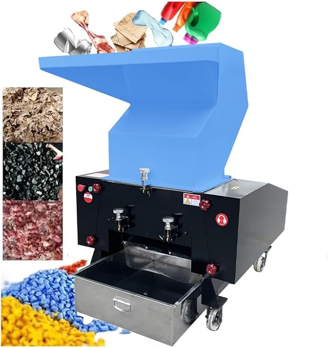 Plastic Shredder Grinder Plastic Bottle Crusher 11KW Heavy Duty Granulator Pulverizer Recycling Machine for ABS/PP/EVA/PC/PVC/PU/Nylon/Rubber/Wood 220V 3-Phase