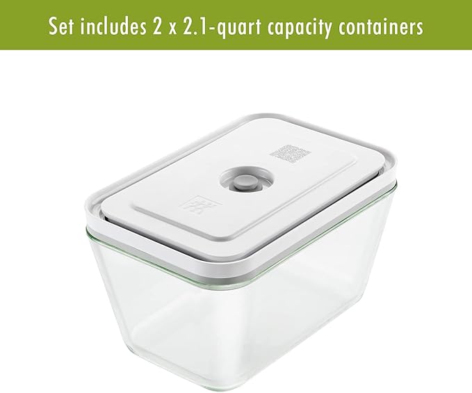 ZWILLING Fresh & Save 2-pc Glass Airtight Food Storage Container, Meal Prep Container - Large