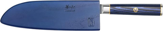 Cangshan KITA Series 7-Inch Santoku Knife with Sheath, High Carbon X-7 Damascus Steel, 501424