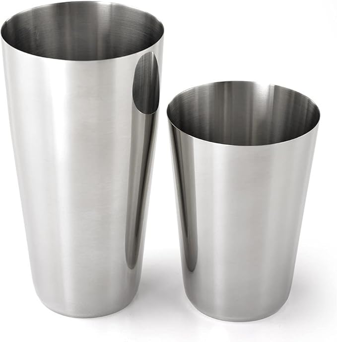 Barfly Superfly Tin Set Cocktail Shaker, (18 oz and 28 oz), Heavyweight Stainless, (M37161)