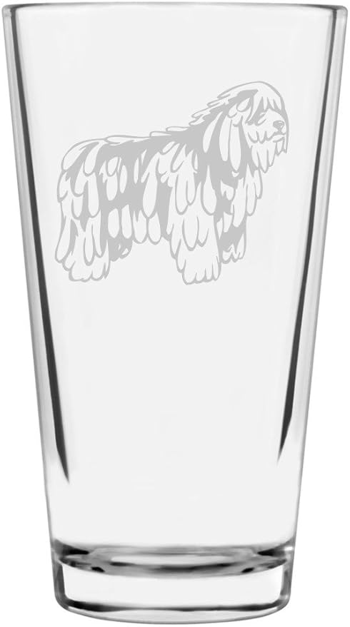 Bergamasco Shepherd Custom Personalized Dog Themed Etched All Purpose 16oz Pint Glass