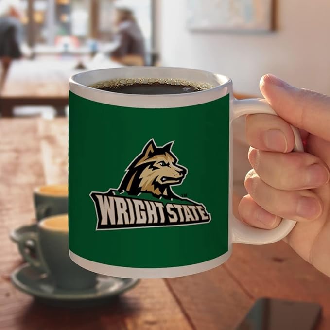 Wright State Primary Logo Ceramic Coffee Mug, Novelty Gift Mugs for Coffee, Tea and Hot Drinks, 11oz, White