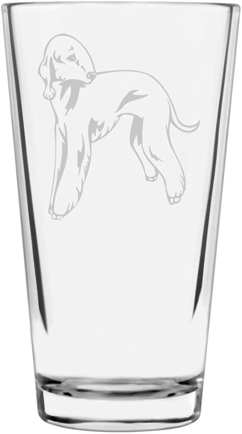 Bedlington Terrier Custom Personalized Dog Themed Etched All Purpose 16oz Pint Glass