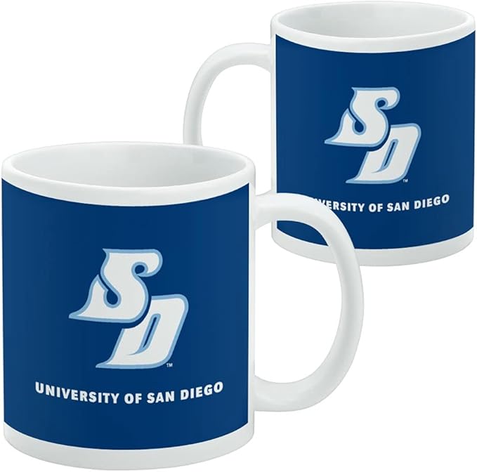 University of San Diego Primary Logo Ceramic Coffee Mug, Novelty Gift Mugs for Coffee, Tea and Hot Drinks, 11oz, White