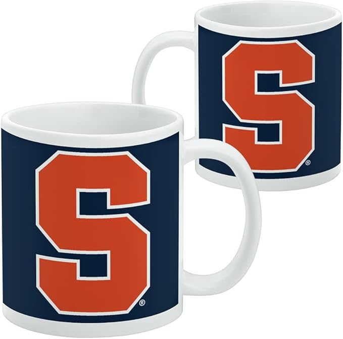 Syracuse University Logo Ceramic Coffee Mug, Novelty Gift Mugs for Coffee, Tea and Hot Drinks, 11oz, White