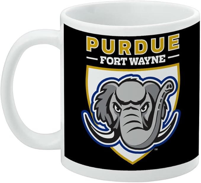 Purdue University - Fort Wayne Primary Logo Ceramic Coffee Mug, Novelty Gift Mugs for Coffee, Tea and Hot Drinks, 11oz, White