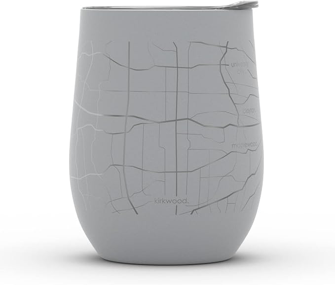 Well Told Engraved St. Louis Missouri Map Insulated Wine Tumbler, Etched Stainless Steel Cup (12 oz, Dockside Gray) City Map Insulated Tumbler, Custom Insulated Tumbler, Outdoor Drinkware