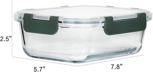 [8-Pack,30 oz]Glass Meal Prep Containers,Glass Food Storage Containers,Airtight lunch Containers with Lids, Microwave, Oven, Freezer and Dishwasher