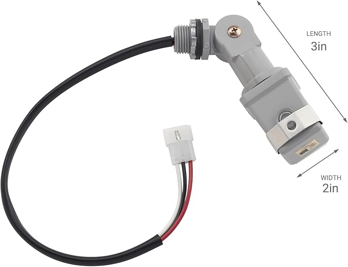 Kichler Plug-In Photocell, Lighting Sensor Compatible with Kichler Transformers, (4.25" H x 2" W x 2" L), 15565BK