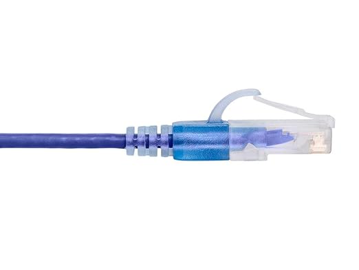 Monoprice Cat6A 2ft Purple 10-Pk Patch Cable UTP 30AWG 10G Pure Bare Copper Snagless RJ45 SlimRun Series Ethernet Cable