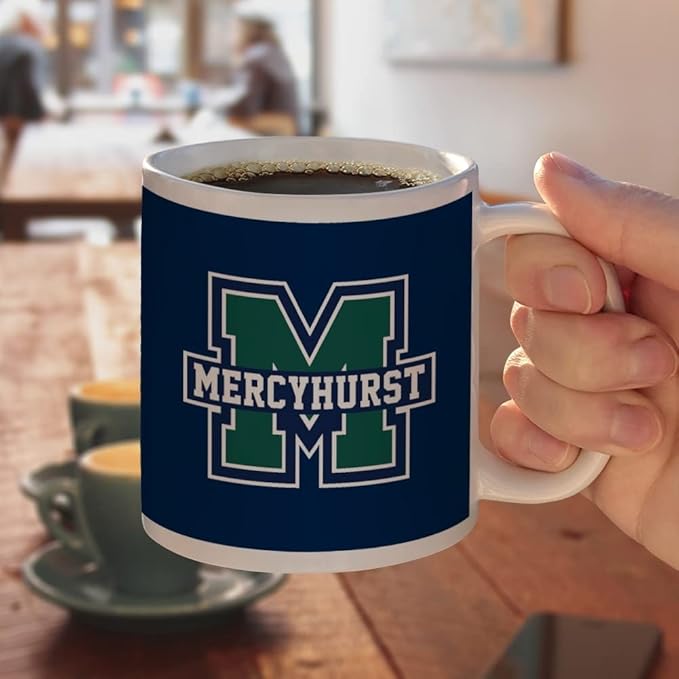 Mercyhurst University Primary Logo Ceramic Coffee Mug, Novelty Gift Mugs for Coffee, Tea and Hot Drinks, 11oz, White
