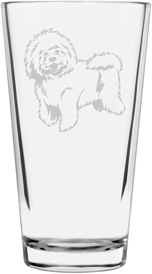 Bolognese Custom Personalized Dog Themed Etched All Purpose 16oz Pint Glass