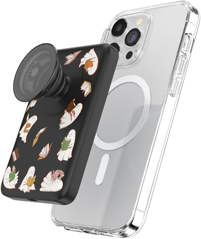 Popsockets PowerPack for MagSafe, Portable Phone Charger, Magnetic Wireless Portable Charger, 5000mAh, Halloween Spooky Book Club