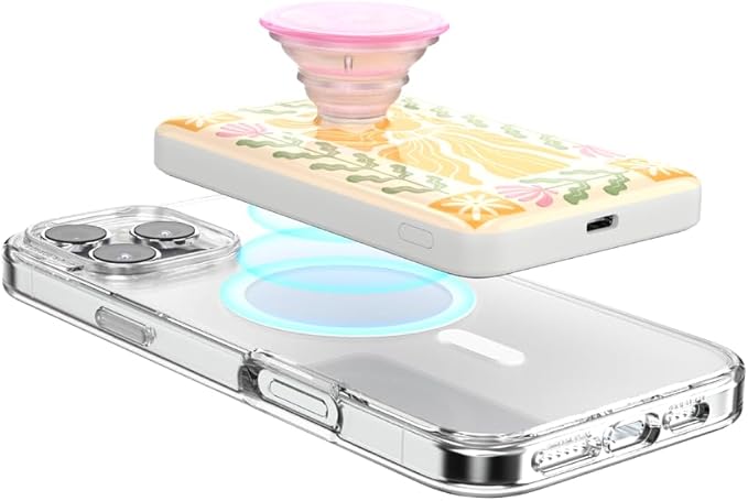 PopSockets PowerPack for MagSafe, Portable Phone Charger, Magnetic Wireless Portable Charger, 5000mAh - Desert Mosaic