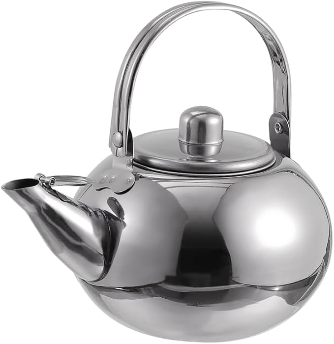 ABOOFAN Stainless Steel Tea Kettle with Infuser Strainer 2L Stovetop Teapot Portable Lightweight for Home and Kitchen Use