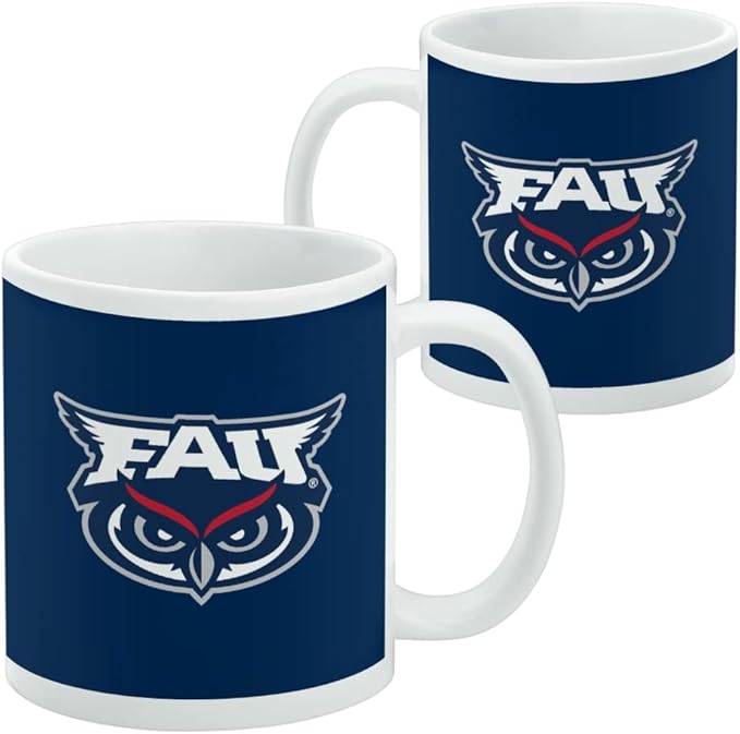 Florida Atlantic University Primary Ceramic Coffee Mug, Novelty Gift Mugs for Coffee, Tea and Hot Drinks, 11oz, White