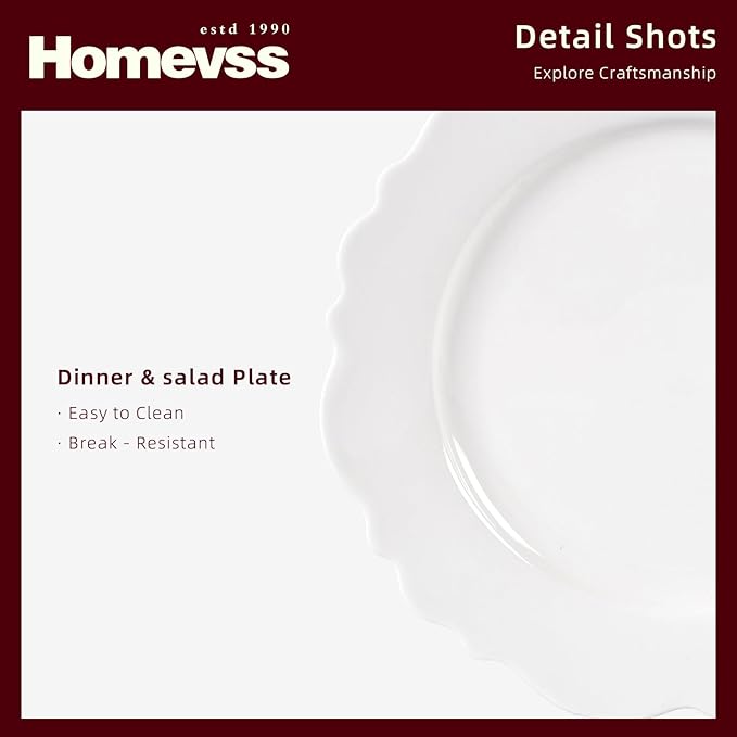 HomeVss, New Bone China Dinnerware Set, Embossed Winds, Service for 4-16pc Set