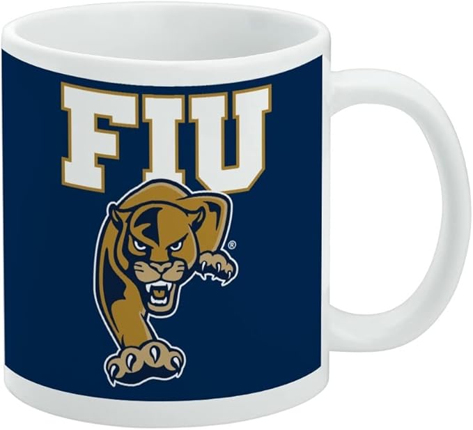 Florida International University Primary Logo Ceramic Coffee Mug, Novelty Gift Mugs for Coffee, Tea and Hot Drinks, 11oz, White