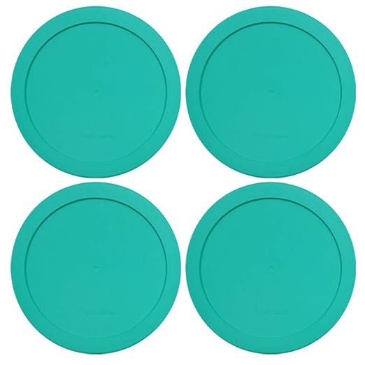 Lids for Pyrex and Anchor Round Glass Containers (4-Cups, Green-4PK)