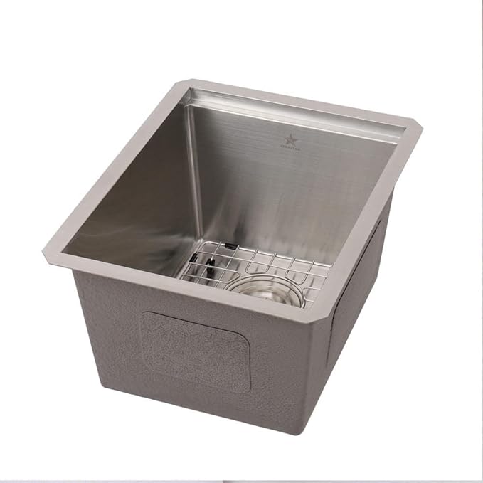 STARSTAR Workstation Ledge Undermount Single Bowl 304 Stainless Steel Kitchen Sink, With Grid, Cutting Board (15 x 19 x 10)