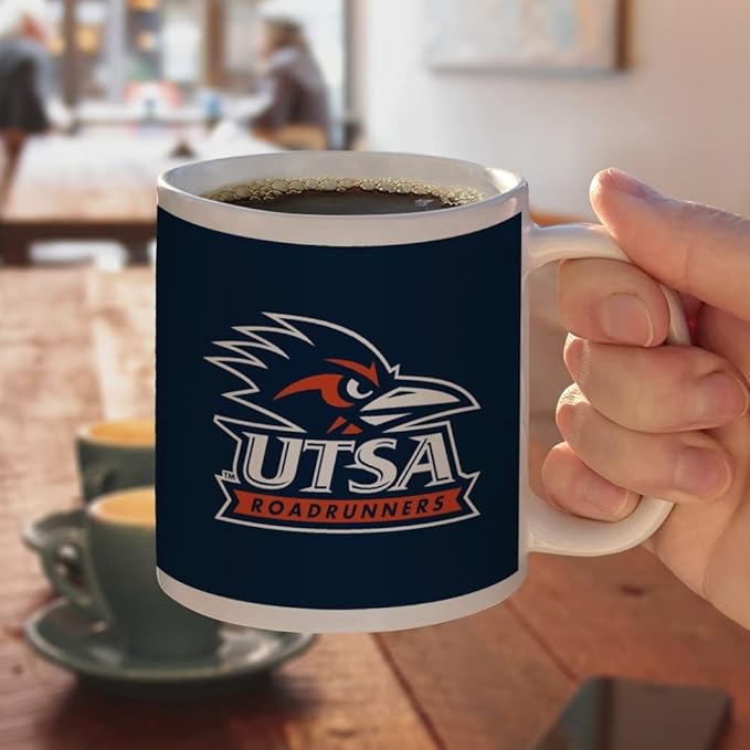 The University of Texas at San Antonio Primary Logo Ceramic Coffee Mug, Novelty Gift Mugs for Coffee, Tea and Hot Drinks, 11oz, White