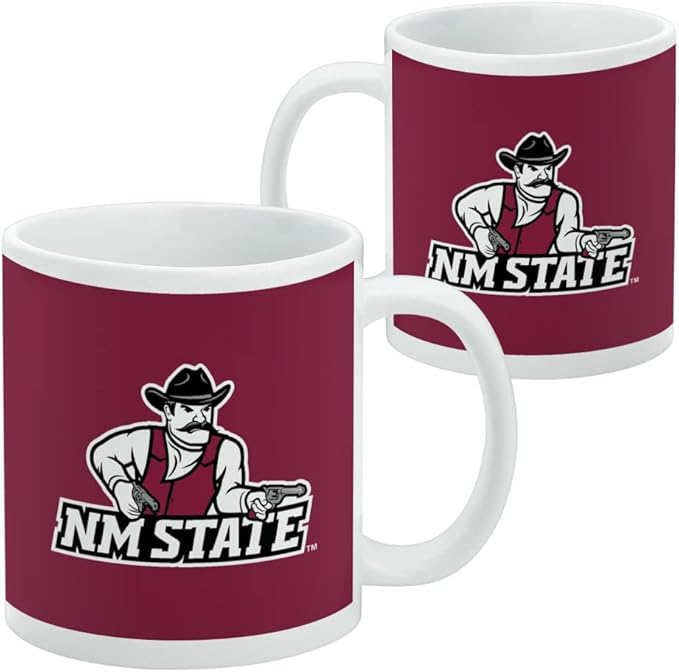 New Mexico State Primary Logo Ceramic Coffee Mug, Novelty Gift Mugs for Coffee, Tea and Hot Drinks, 11oz, White