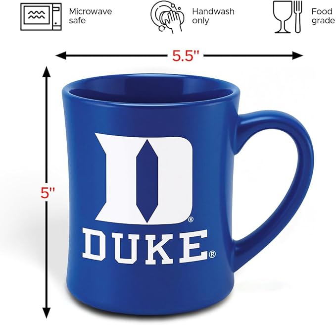 Duke Blue Devils Ceramic Coffee Mug - Official Logo, Contoured Design, 16oz