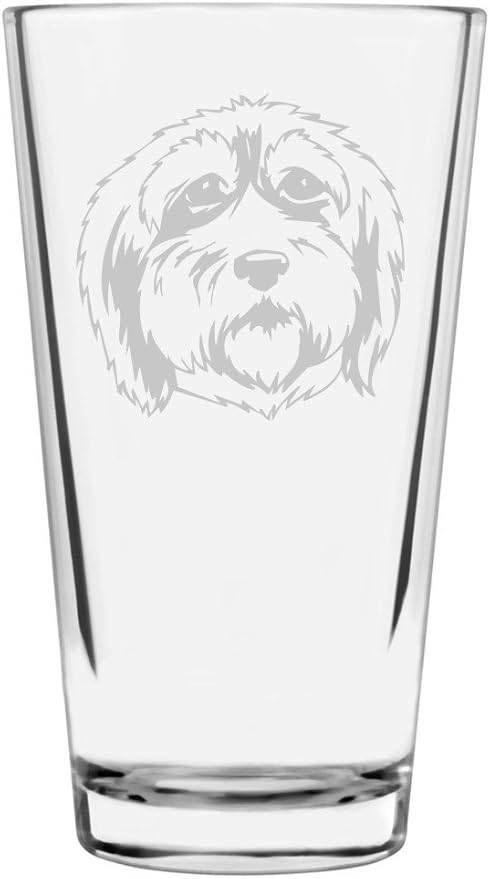 Polish Lowland Sheepdog (PON) Dog Themed Etched All Purpose 16oz Libbey Pint Glass