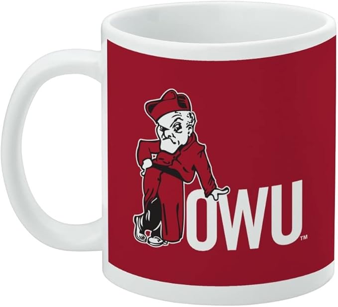 Ohio Wesleyan University Primary Logo Ceramic Coffee Mug, Novelty Gift Mugs for Coffee, Tea and Hot Drinks, 11oz, White