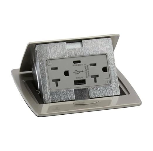 Lew Electric Kitchen Countertop Pop Up Charging USB A/C Ports (Satin Nickel)