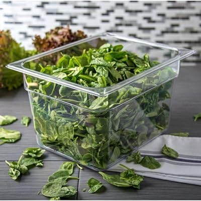 Carlisle FoodService Products Storplus 1/2-Size Food Pan for Catering, Buffets, and Restaurants, Polycarbonate, 8 Inches Deep, Clear