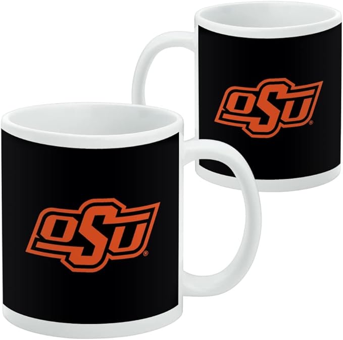 Oklahoma State University Cowboy Logo Ceramic Coffee Mug, Novelty Gift Mugs for Coffee, Tea and Hot Drinks, 11oz, White