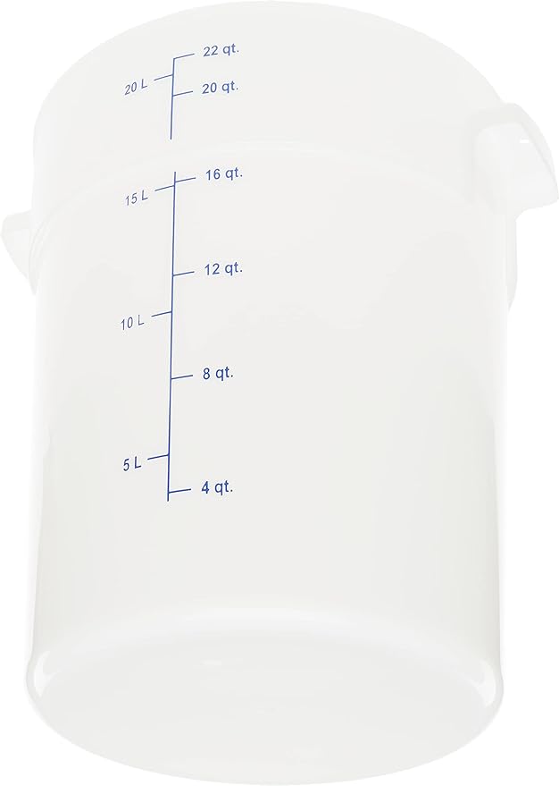 Carlisle FoodService Products Storplus Round Food Storage Container with Stackable Design for Catering, Buffets, Restaurants, Polyethylene (Pe), 22 Quart, White