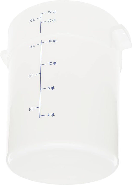 Carlisle FoodService Products Storplus Round Food Storage Container with Stackable Design for Catering, Buffets, Restaurants, Polyethylene (Pe), 22 Quart, White